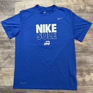 Nike Dri-FIT Sole Graphic‎ T-Shirt Blue Vanmade Gear Sz L